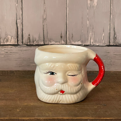 Vintage Santa Mug-Winking