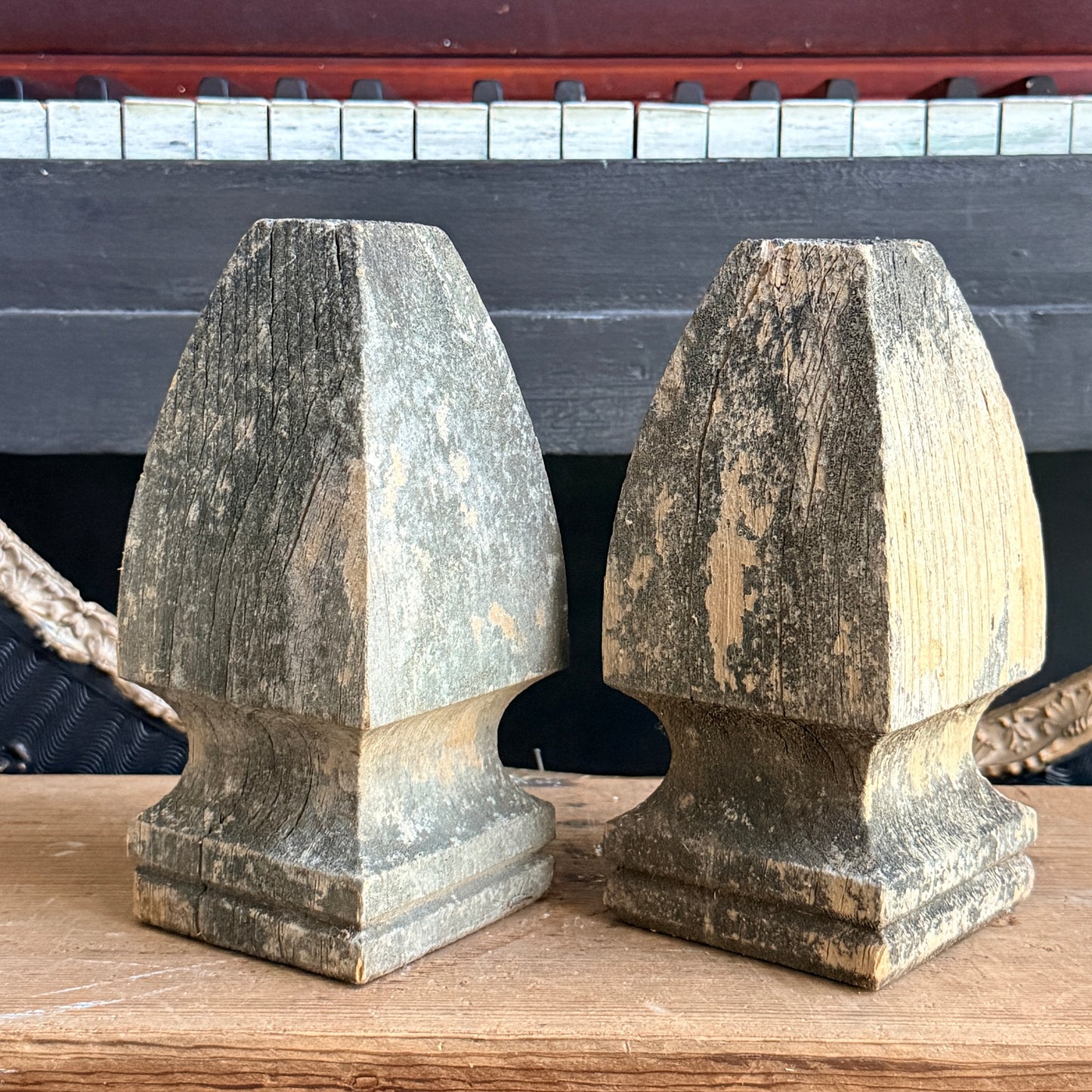 Weathered Wooden Finials