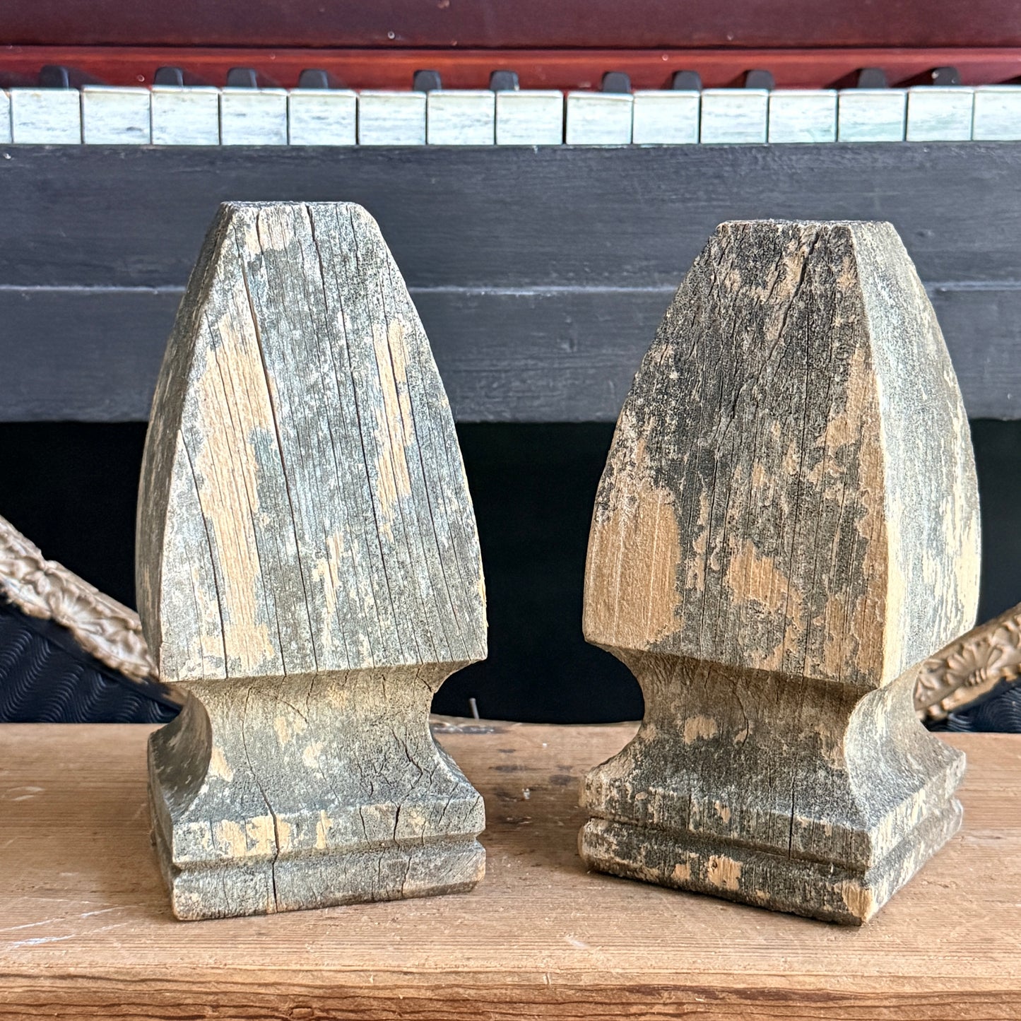 Weathered Wooden Finials