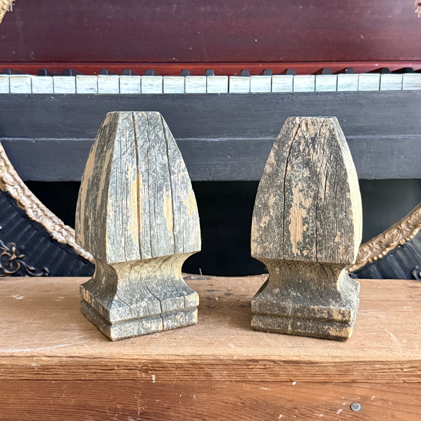 Weathered Wooden Finials