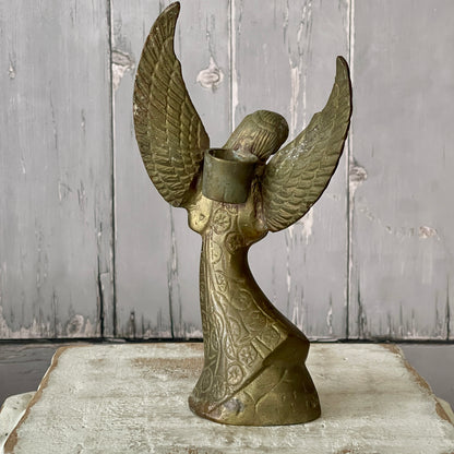 Vintage Brass Angel Candle Holder