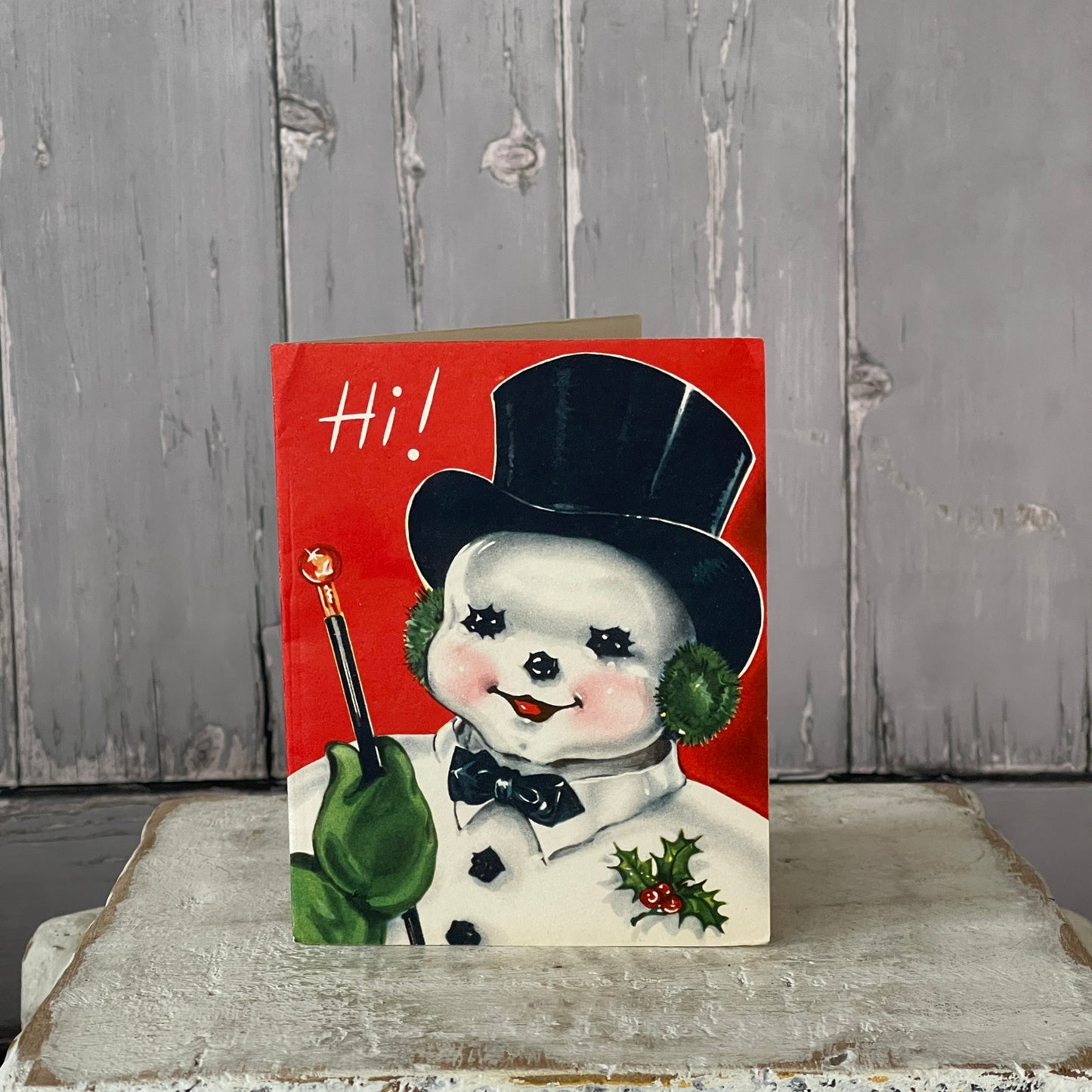 Vintage Snowman Greeting Card