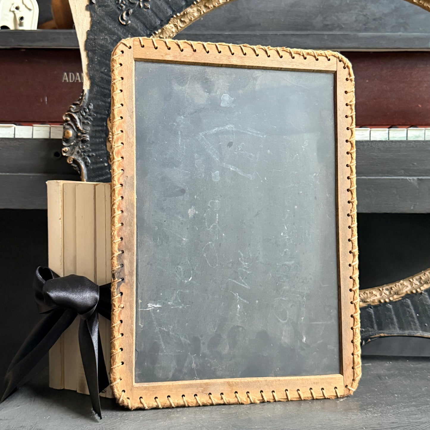 Antique School Slate With Cloth Binding