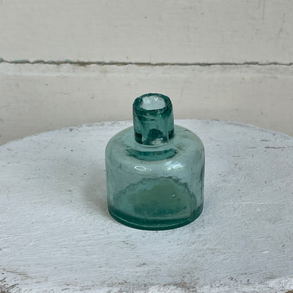 Antique Inkwell -Aqua Round VI