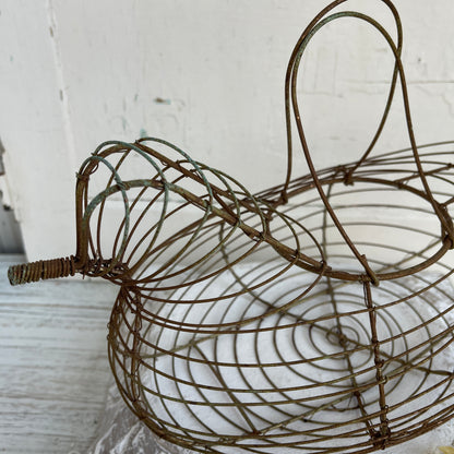 Vintage Wire Chicken Egg Basket