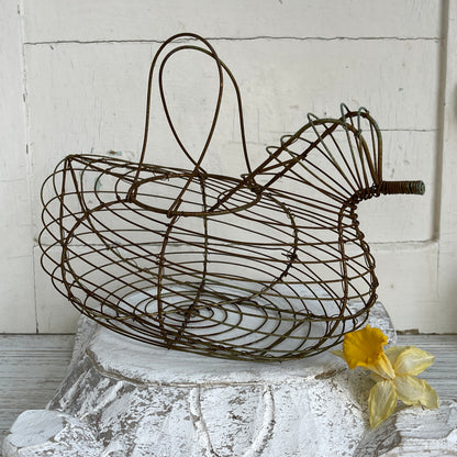 Vintage Wire Chicken Egg Basket