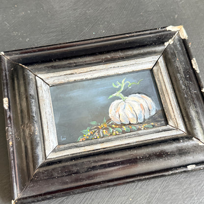 White Heirloom Pumpkin with Bittersweet – Original Painting