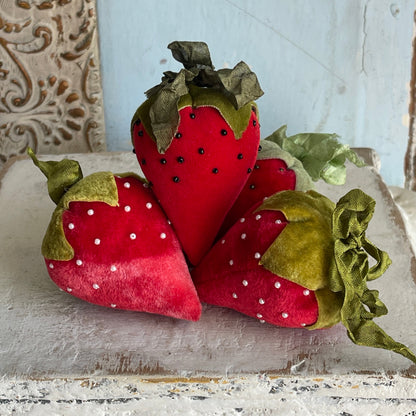 Reserved for Tracie - Velvet Strawberries Bright Pink & Classic Red