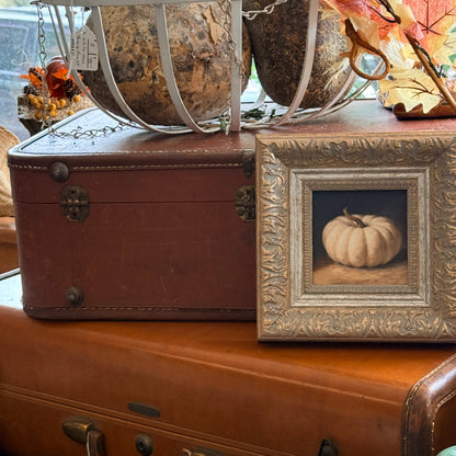 Moody White Pumpkin Print
