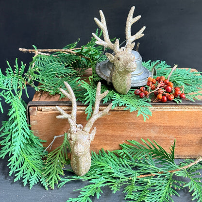 Champagne Glitter Deer Ornament