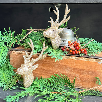 Champagne Glitter Deer Ornament