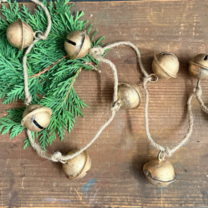 Antiqued Brass Bell Garland