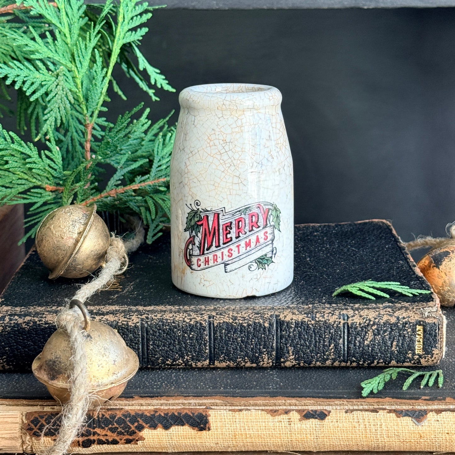 Ironstone Creamer - Merry Christmas