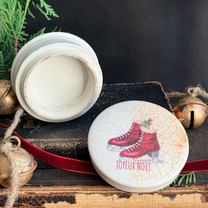 Ironstone Lidded Pot - Joyeux Noël