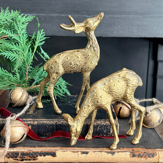 Vintage Brass Doe & Buck