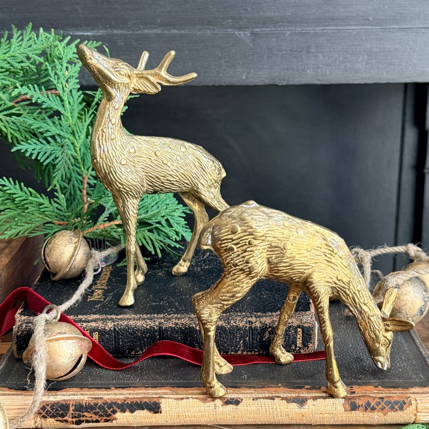 Vintage Brass Doe & Buck