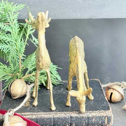 Vintage Brass Doe & Buck