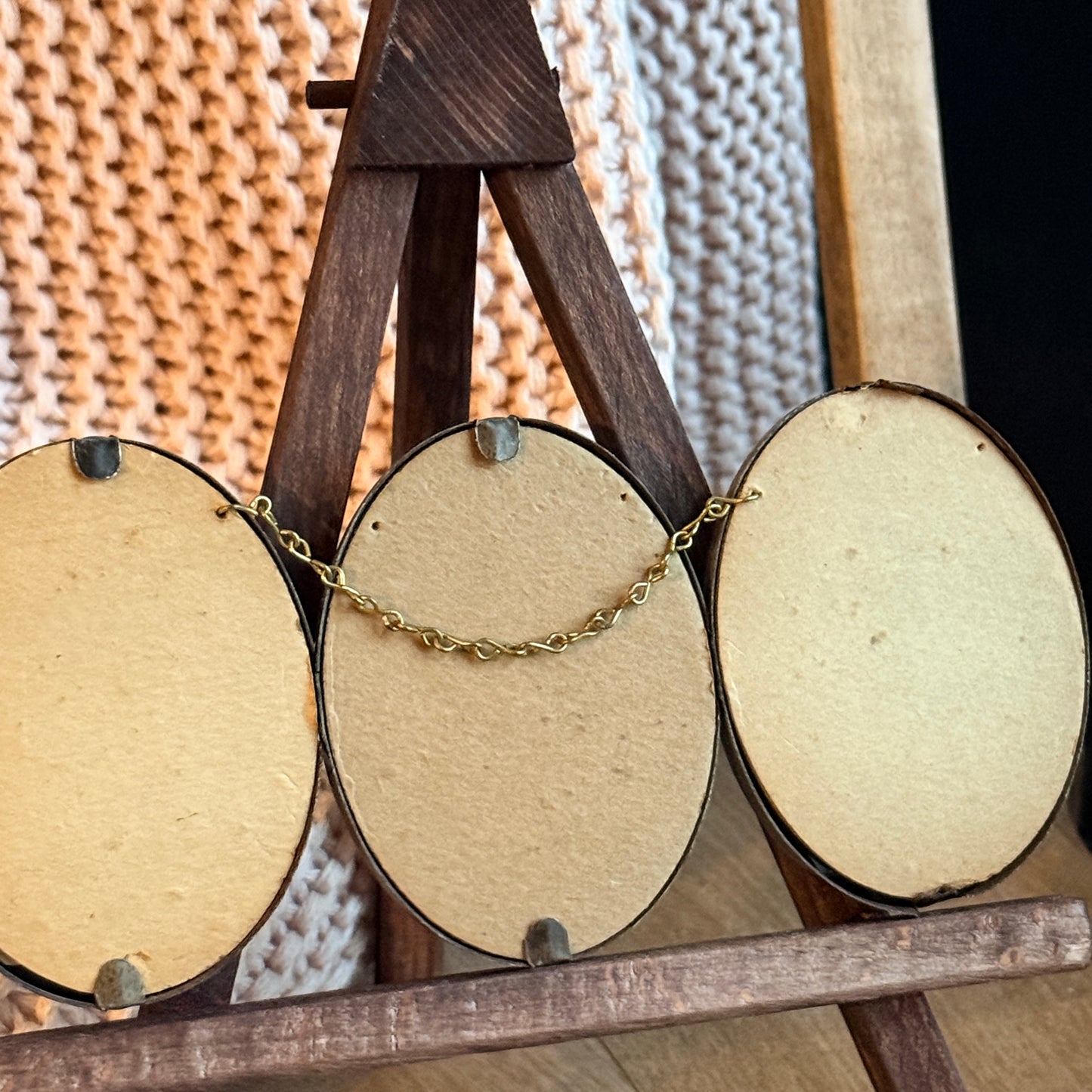 Triple Oval Framed Mini Prints- Cupids & Madonna