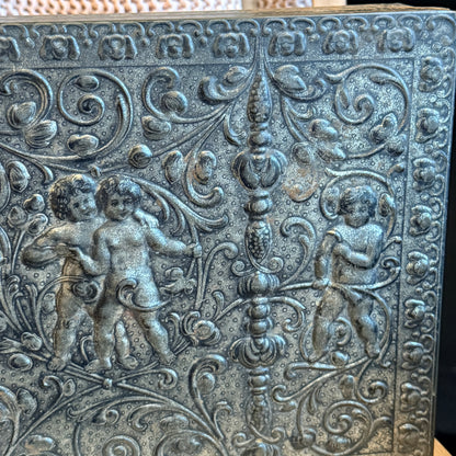 Vintage Metal Container with Cherubs
