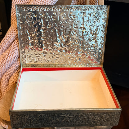 Vintage Metal Container with Cherubs