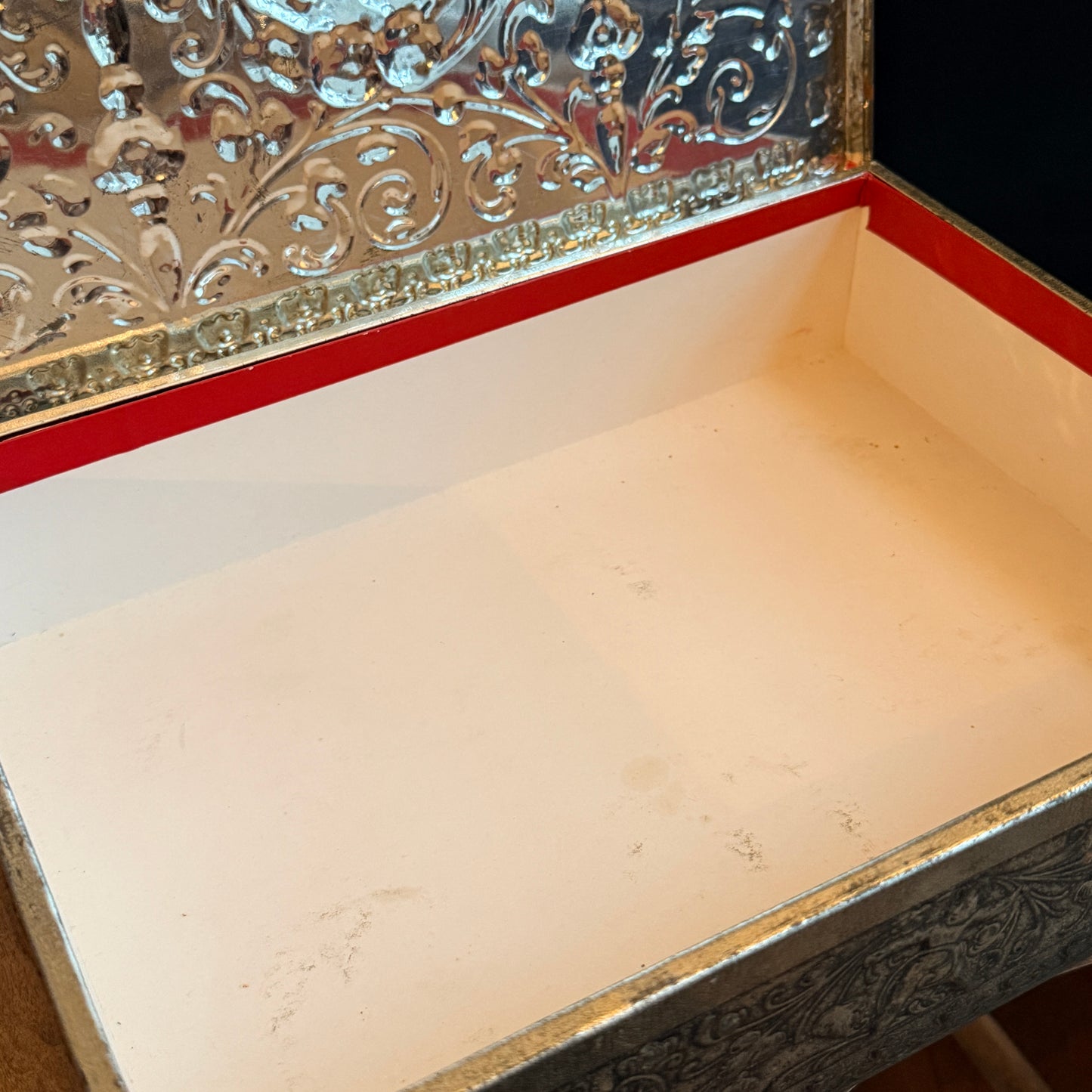 Vintage Metal Container with Cherubs