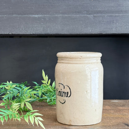 Stoneware Crock with Je t'aime Graphic