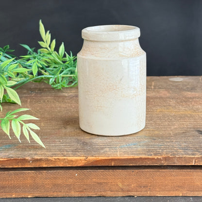 Ironstone Crock with Perfume Graphic