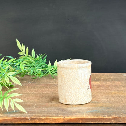 Small Ironstone Crock with Red Heart + Arrow