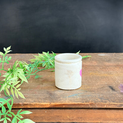 Small Ironstone Crock with Pink Heart