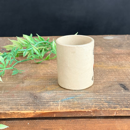 Small Stoneware Crock with Red Heart + Arrow & Bow