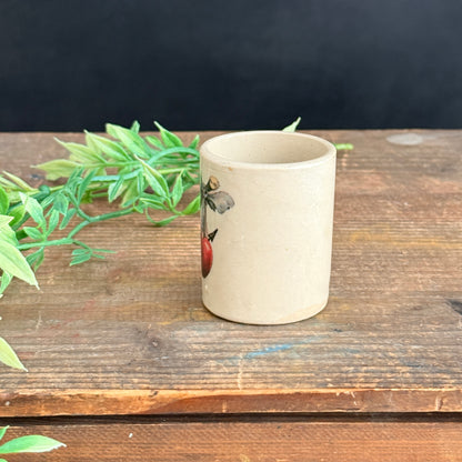 Small Stoneware Crock with Red Heart + Arrow & Bow