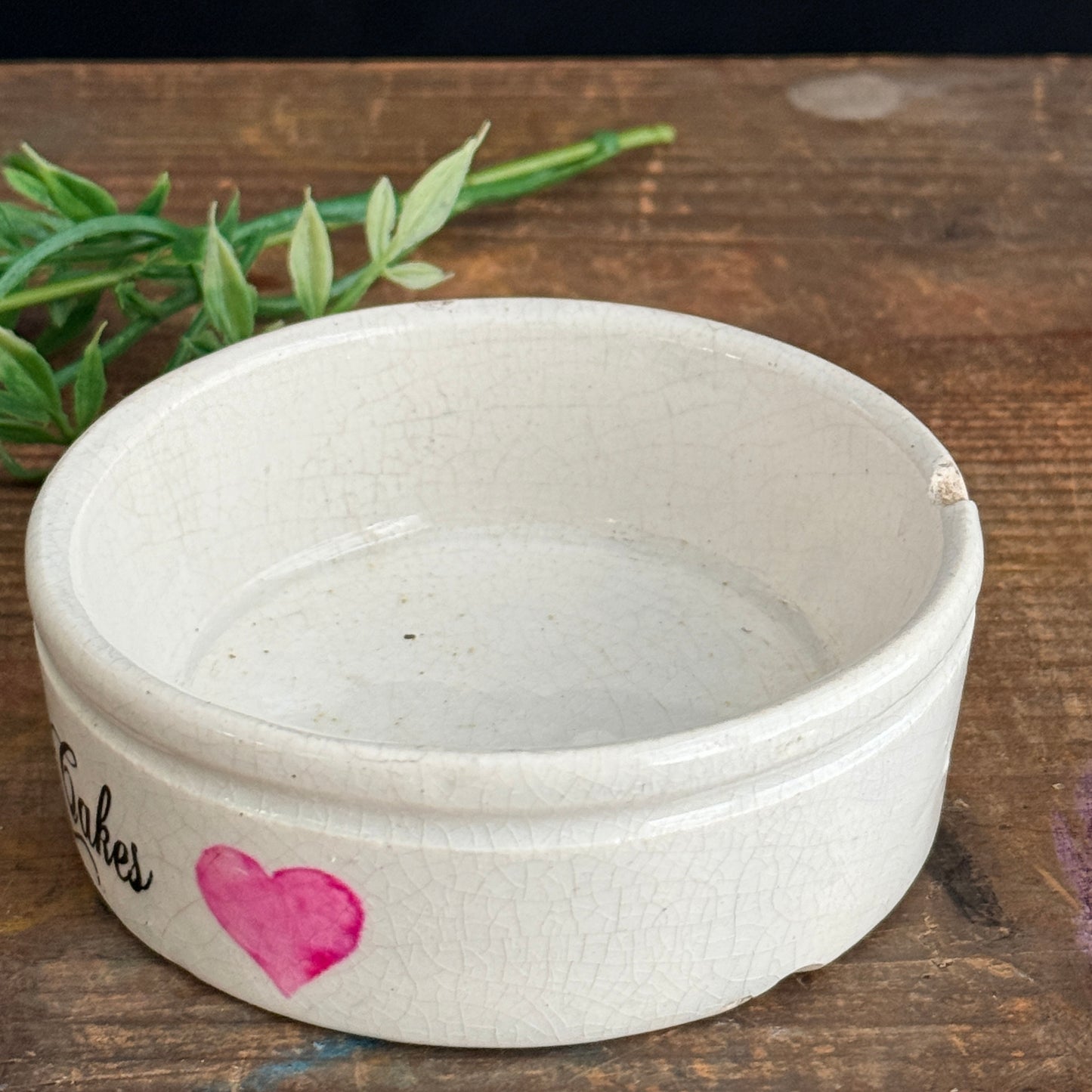 Ironstone Trinket Dish - Fancy Cakes + Pink Hearts