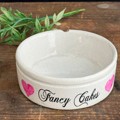 Ironstone Trinket Dish - Fancy Cakes + Pink Hearts