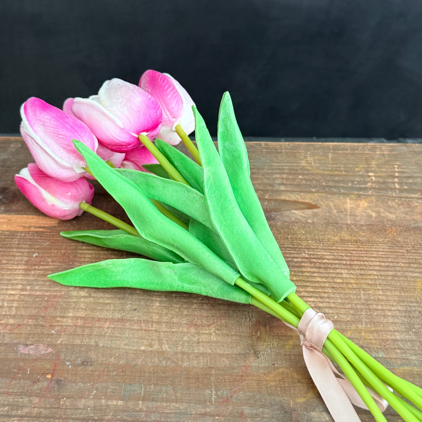 Real Touch Faux Tulips - Violet & White