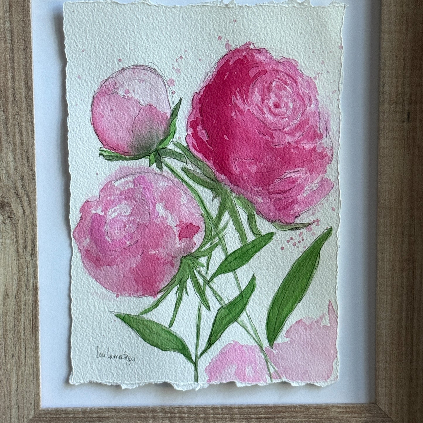 Blushing Peonies IV – Original Watercolor Painting