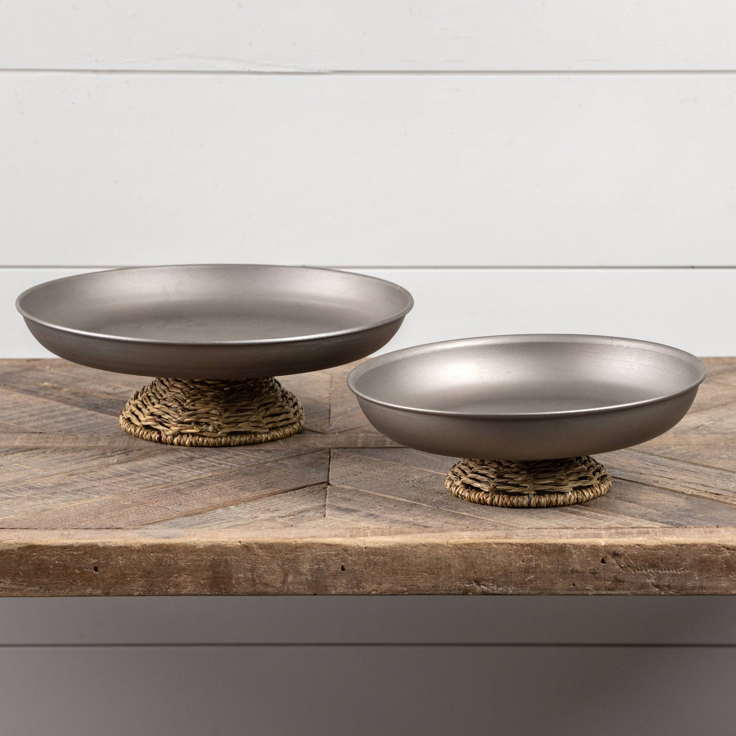 Metal and Grass Pedestal Stand