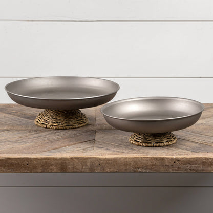 Metal and Grass Pedestal Stand