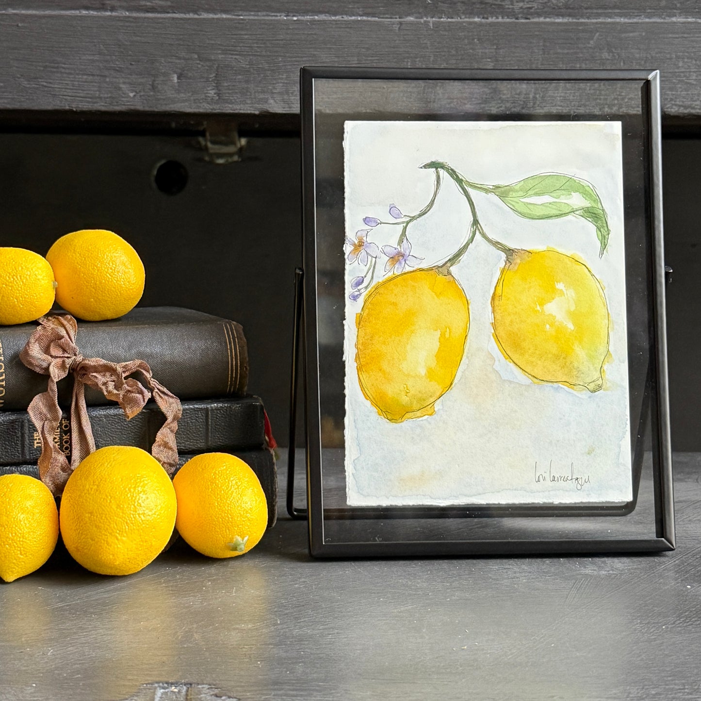 Golden Lemons II – Original Watercolor Painting