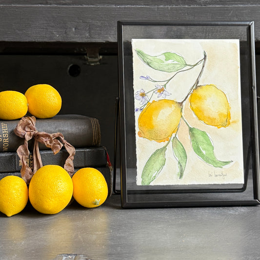 Golden Lemons III – Original Watercolor Painting