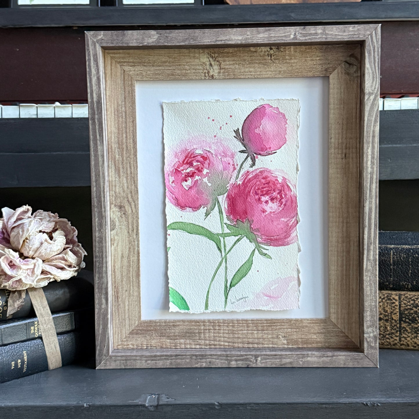 Blushing Peonies II – Original Watercolor Painting