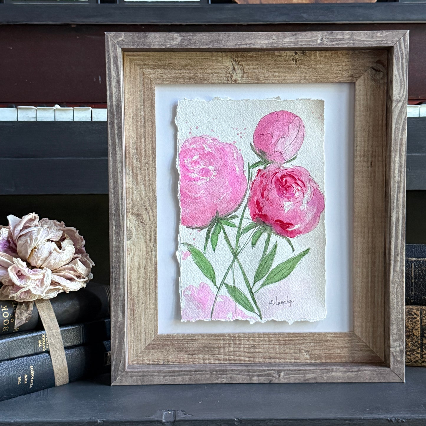 Blushing Peonies III – Original Watercolor Painting