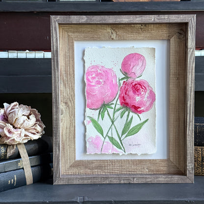 Blushing Peonies III – Original Watercolor Painting