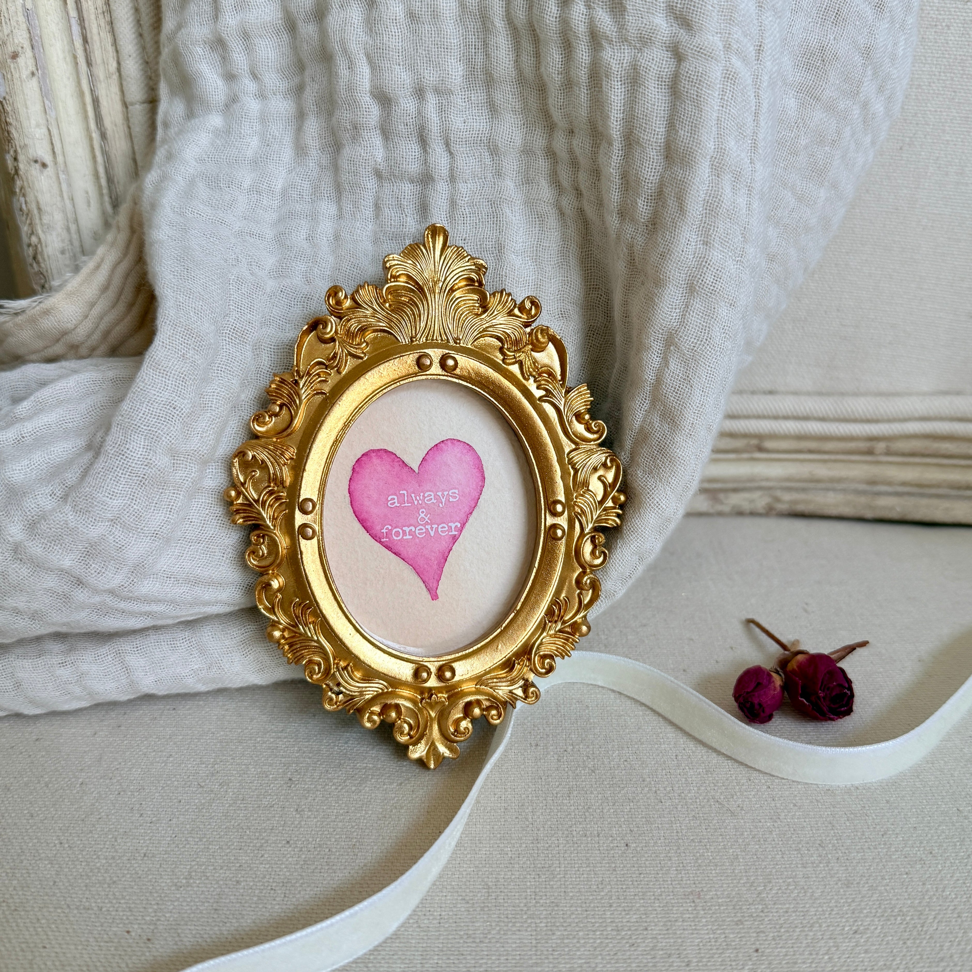 Conversation Heart Mini Watercolor - Always & Forever