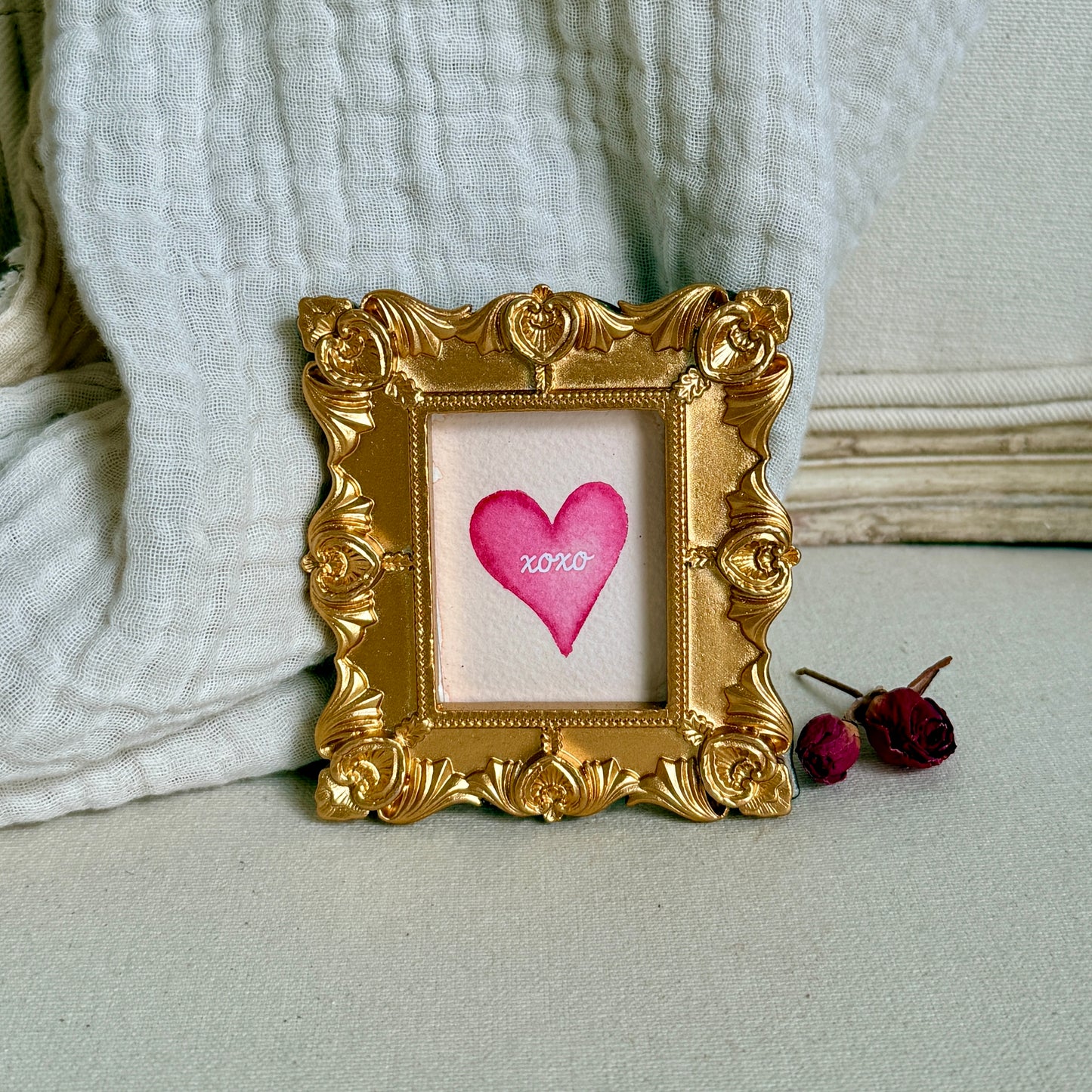 Conversation Heart Mini Watercolor-XOXO