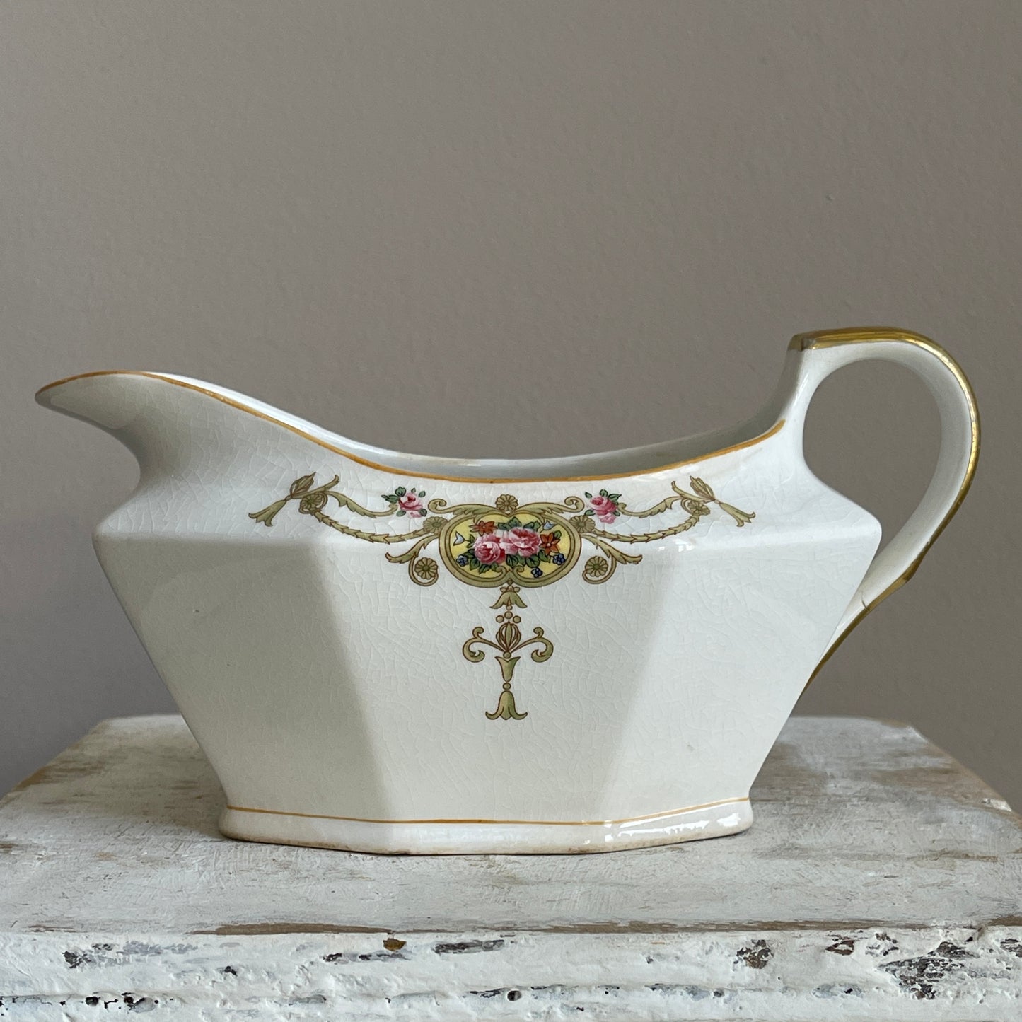 French Belclair Porcelain Gravy Boat