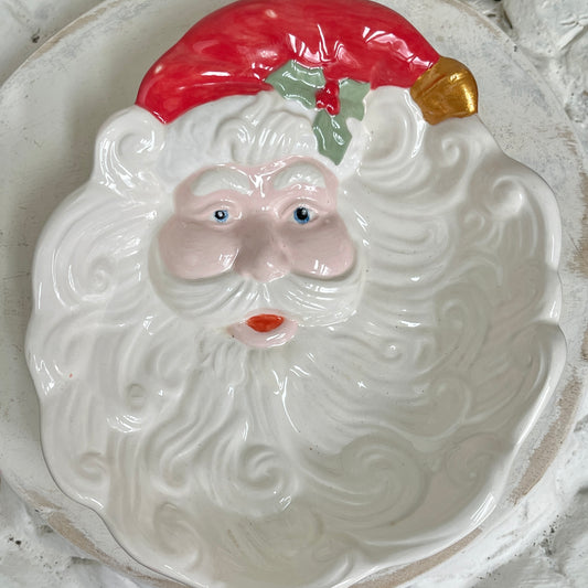 Vintage Ceramic Santa Dish