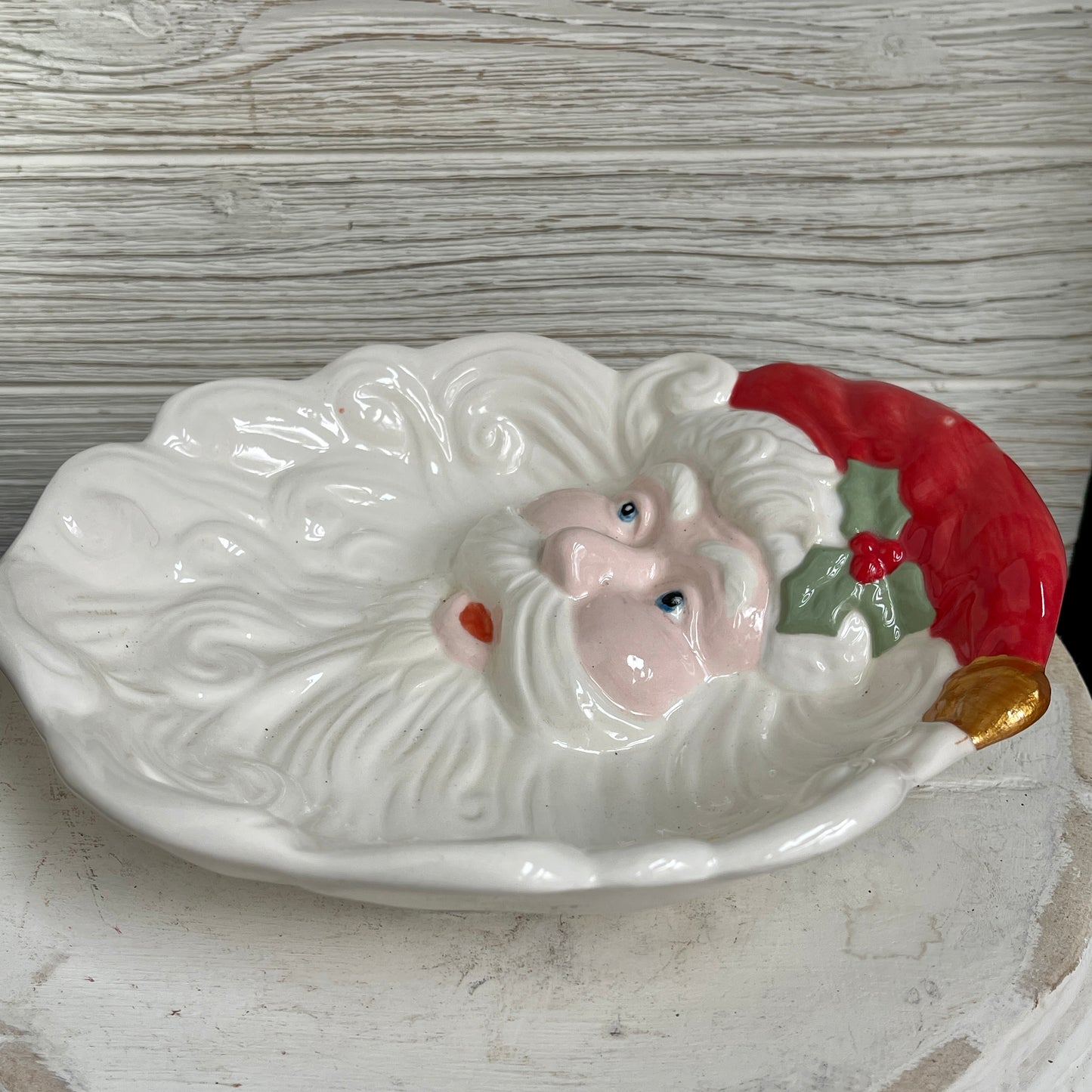 Vintage Ceramic Santa Dish