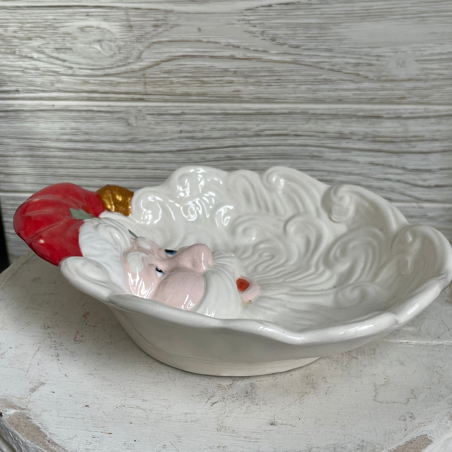 Vintage Ceramic Santa Dish