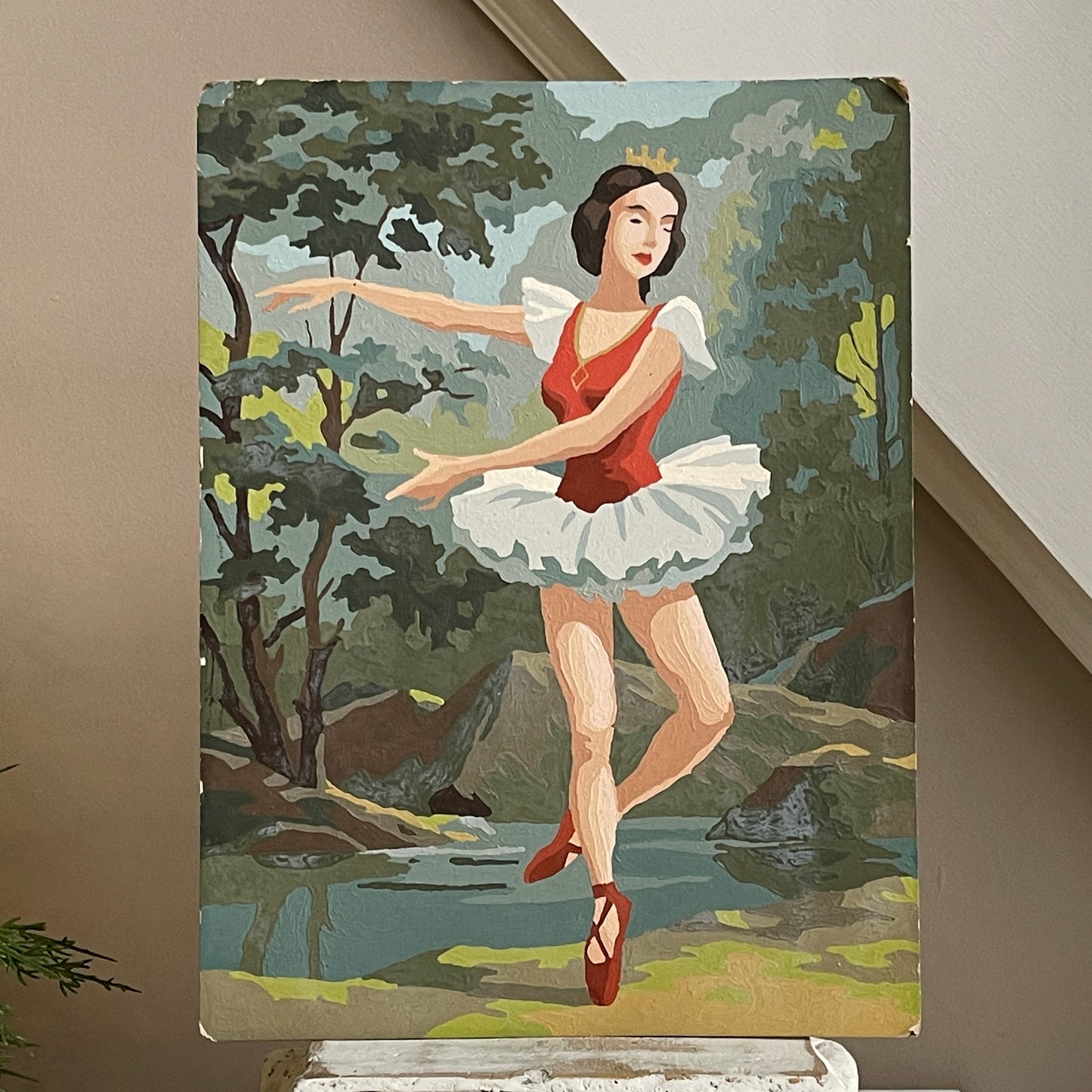 Vintage Paint By Number Pair of Ballerinas